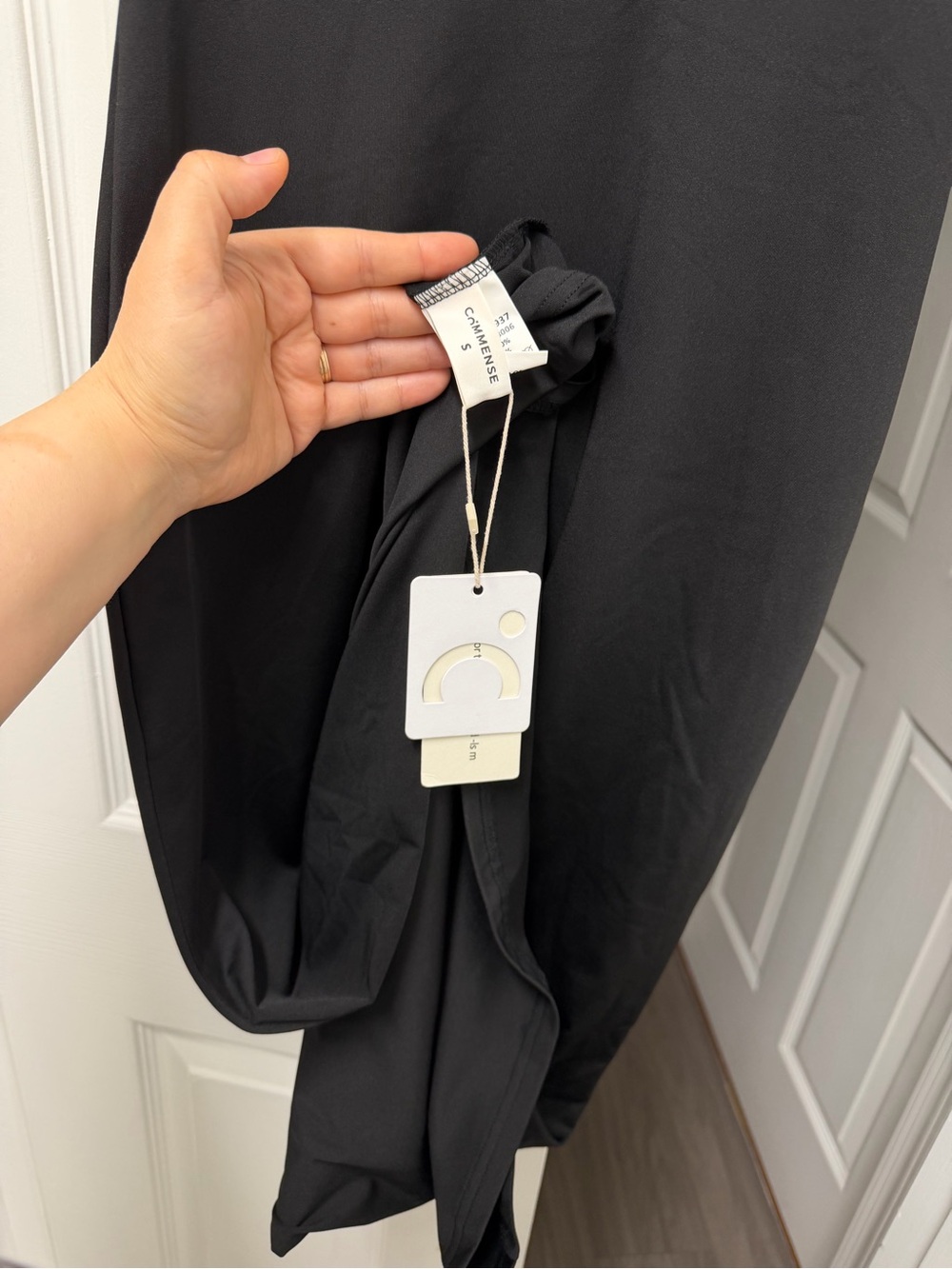 NWT COMMENSE Solid Cutout Cami Maxi Dress Black Size S - Picture 9 of 12